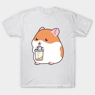 Squishy Hamster Loves Boba T-Shirt